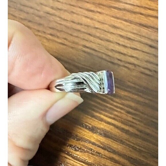 Sterling Silver 925 Amethyst Womens Size 5.75 Purple Stone Channel Set - Picture 4 of 10